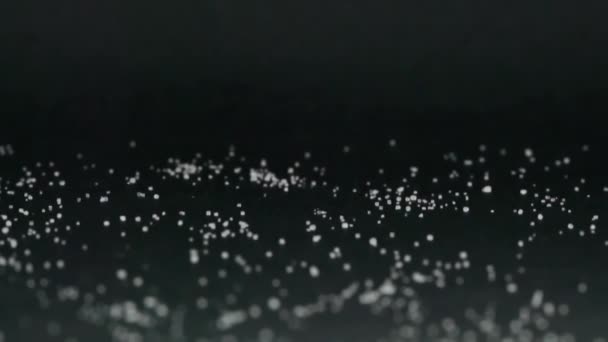 Extrême Gros Plan Particules Sel Blanc Déplaçant Haut Bas Éparpillant — Video