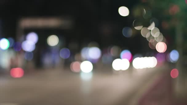 Luci Bokeh Veicoli Che Guidano Notte — Video Stock