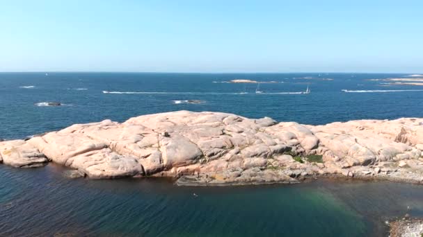 Costa Bohuslan Svezia Con Rocce Granito Vista Panoramica Sul Mare — Video Stock