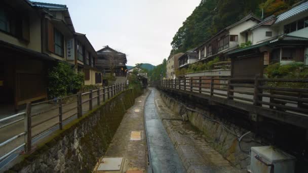 Statik Sıcak Kaynak Akıntısı Yunomine Onsen Japonya — Stok video