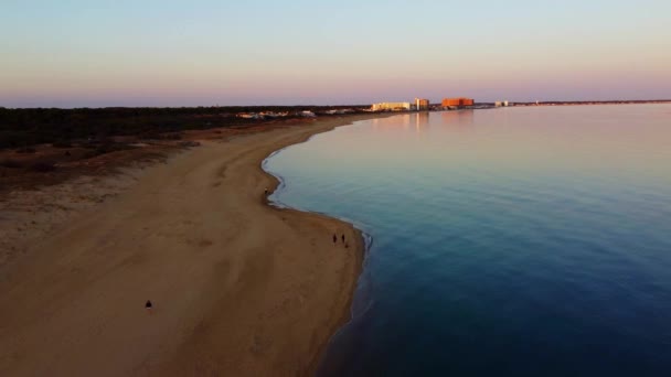 Vackra Dagar Gyllene Timme Antenn Drönare Filmiska Bilder Första Landningen — Stockvideo