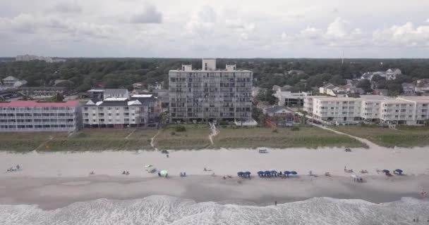 Havsutsikt Över North Myrtle Beach Hotel Skyline — Stockvideo