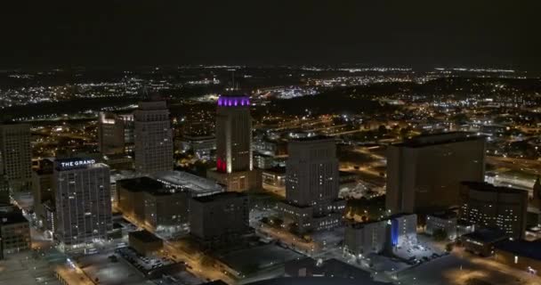 Kansas Missouri Aerial Panoramatický Panoramatický Snímek Levého Záběru Centrální Finanční — Stock video
