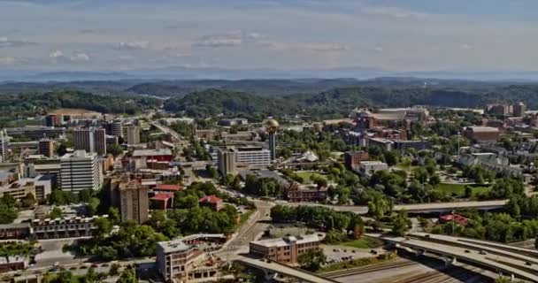 Knoxville Tennessee Aerial Panoramic View Panning Shot Overlooking Downtown Cityscape — Αρχείο Βίντεο