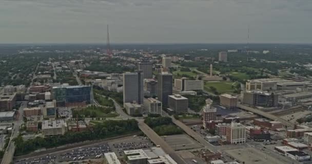 Kansas Missouri Aerial V28 Dolly Crown Center Neighbourhood National Wwi — Wideo stockowe