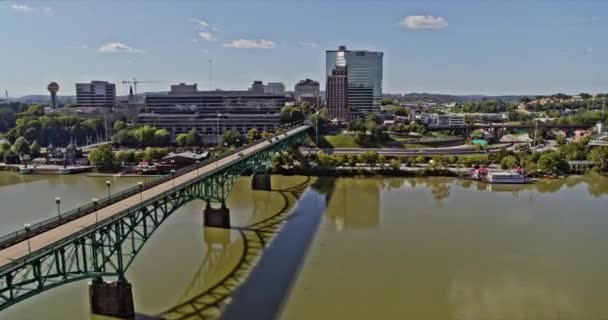 Knoxville Tennessee Luchtfoto V12 Drone Vliegen Door Van Zuid Naar — Stockvideo