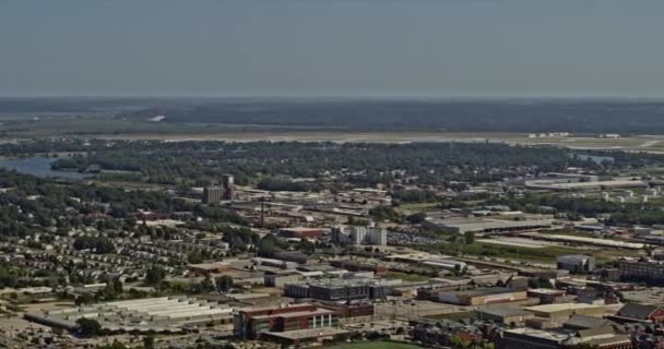 Omaha Nebraska Aerial V16 Drohnen Schwenk Aufnahme Mit Blick Auf — Stockvideo