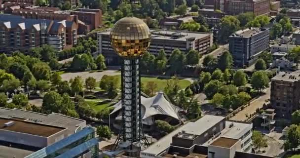 Knoxville Tennessee Aerial V10 Drone View Baan Geschoten Rond Zonnebol — Stockvideo