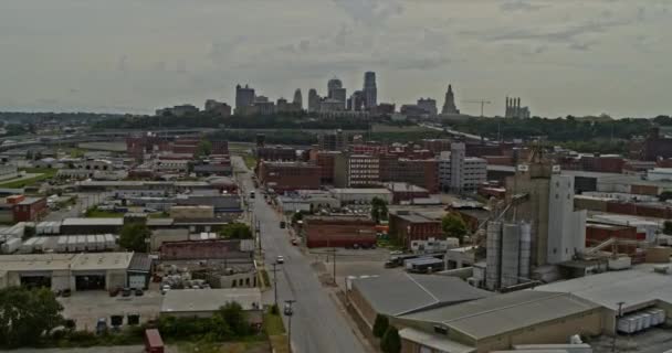 Kansas Missouri Aerial V32 Richten Schot Drone Vliegen Boven Rechte — Stockvideo