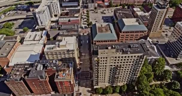 Knoxville Tennessee Aerial V14 Alacsony Magasságú Madarak Szem Városi Kilátás — Stock videók