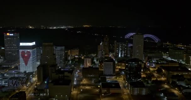 Memphis Tennessee Aerial Circular Pan Shot First Horizon Bank Building — Stock Video