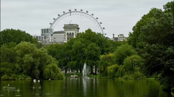 Londra Gözü Ile James Park Gölü Kuzey Londra Ngiltere Whitehall — Stok video