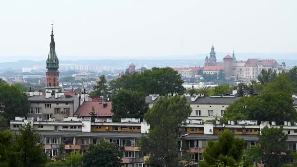 Krakus Tepesinden Krakow Manzarası — Stok video