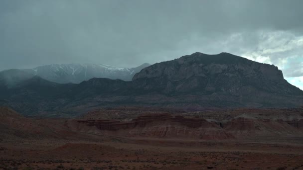 Foggy Sky Mountain Range Henry Utah Sureste Estados Unidos Disparo — Vídeo de stock