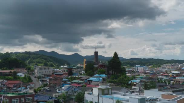 Schwere Wolken Über Dem Himmel Des Bezirks Geumsan Der Südkoreanischen — Stockvideo