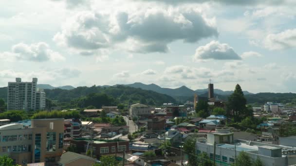 2010 View Residential Houses Buildings Geumsan County Cloudy Sky — 비디오