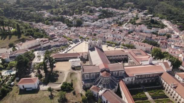 Alcobaca Klášter Katolický Klášterní Komplex Unesco Světového Dědictví Letecký Pohled — Stock video