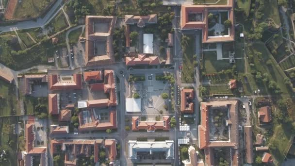 Vue Haut Bas Drone Citadelle Alba Carolina Alba Iulia Roumanie — Video