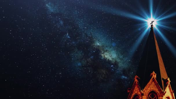 Церковь Milky Way Фона — стоковое видео