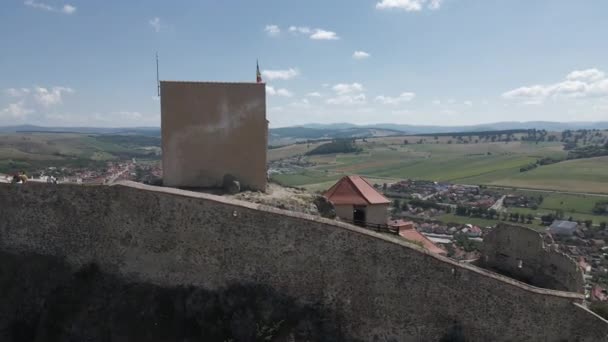 Fortezza Rupea Avamposto Medievale Sulla Scogliera Transilvania Romania — Video Stock
