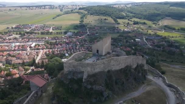 Fortaleza Rupea Llamativo Monumento Sajón Medieval Transilvania Rumania — Vídeos de Stock