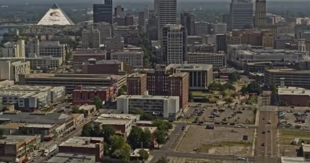 Memphis Tennessee Aerial V20 Tira Fuori Scatto Rivelando Complesso Del — Video Stock