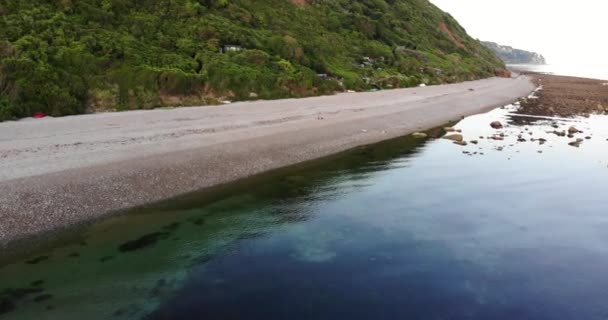 Vue Aérienne Littlecombe Isolé Shoot Beach Dolly Forward — Video