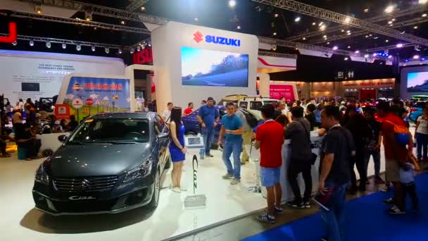 Pasay October Suzuki Autóstand 2018 Október Fülöp Szigeteki Nemzetközi Autószalonon — Stock videók