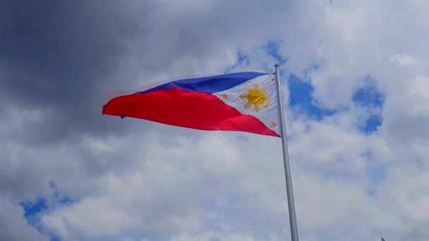 Manila October Rizal Park Filipijnse Vlag Wapperend Oktober 2018 Roxas — Stockvideo