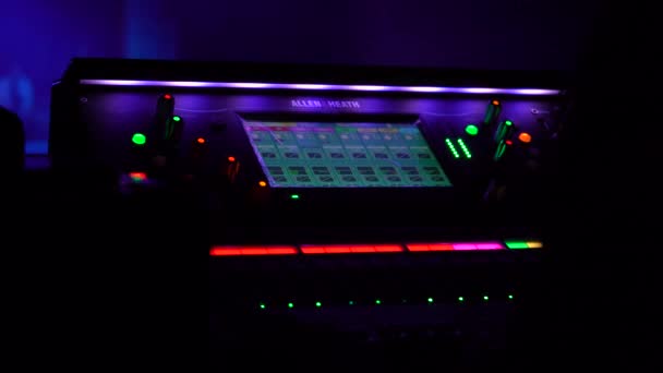 Live Sound Digital Mixer Lights Theater Studio Dalam Bahasa Inggris — Stok Video