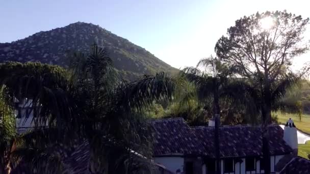 Drone Aéreo Filmou Local Casamento Monte Woodson Castle Dia Ensolarado — Vídeo de Stock