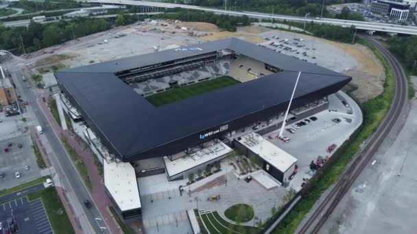 Columbus Crew Stadium Lower Com Field Columbus Ohio Aerial Drone — Αρχείο Βίντεο