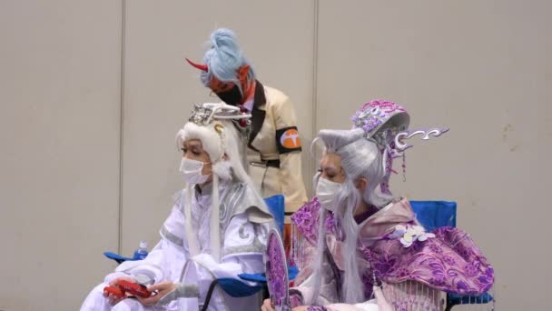 Visitors Participants Dressed Cosplayers Seen Anicom Games Acghk Exhibition Event — Stock Video