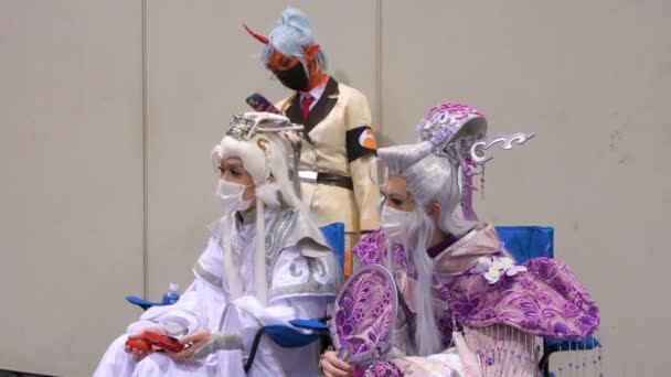 Visitors Participants Dressed Cosplayers Seen Anicom Games Acghk Exhibition Event — Stock Video