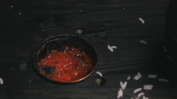 Slow Motion Flaming Red Hot Gel — Stock Video