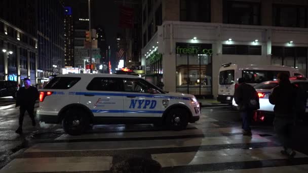 Nypd Rendőrautó Itt New York — Stock videók