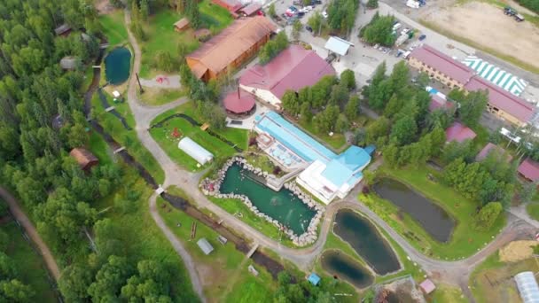 Drone Video Del Centro Convenciones Chena Hot Springs Resort Cerca — Vídeos de Stock