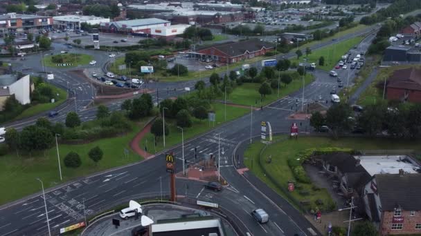 Vue Aérienne Dessus Des Commerces Détail Nord Royaume Uni Achalandés — Video