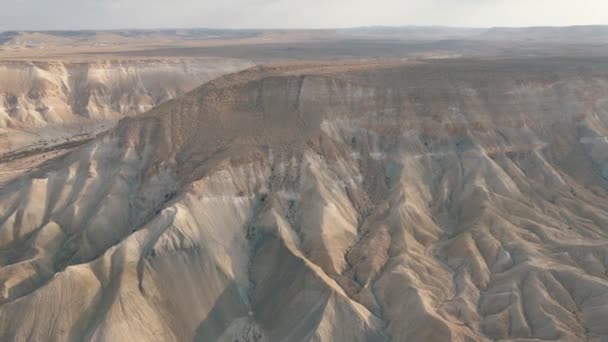 Scatto Aereo Cinematografico Nel Deserto Deserto Israele Sde Boker Negev — Video Stock