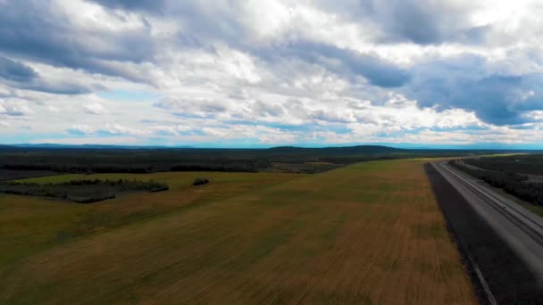 Drone Video Tanana River Besamanos Del Proyecto Control Inundaciones Los — Vídeos de Stock