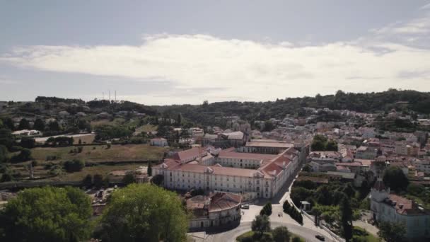 Chef Œuvre Art Cistercien Gothique Monastère Alcobaa Contre Paysage Urbain — Video