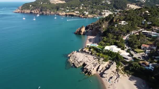 Espinuda Point Illa Roja Beach Begur Costa Brava Španělsko Slunný — Stock video