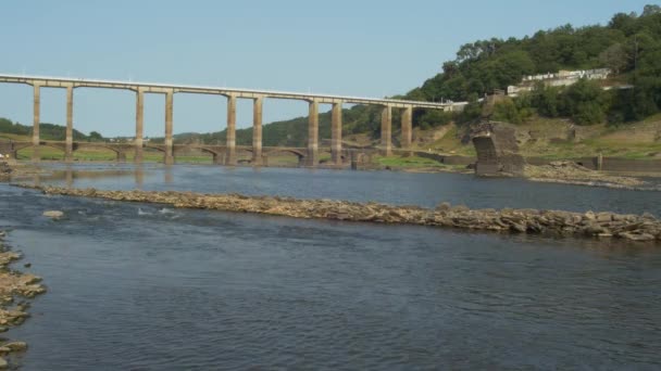 Hay Tres Dos Puentes Arco Colapsado Río — Vídeos de Stock