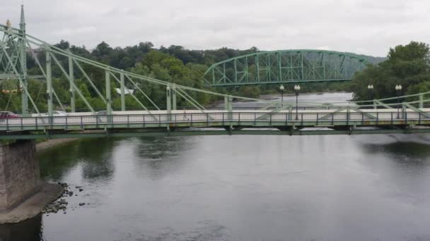 Northampton Street Bridge Delaware River Easton Pennsylvaniában Kapcsolódás New Jersey — Stock videók