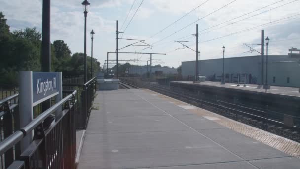 Amtrak Northeast Regional Tren Que Llega Estación — Vídeo de stock