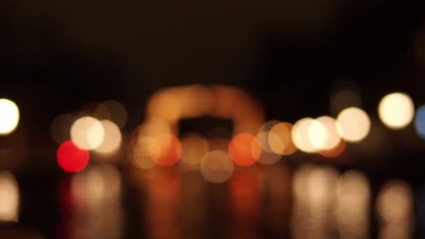 Bokeh Onthult Mooie Brug Met Mooie Sprookjes Die Reflecteren Het — Stockvideo