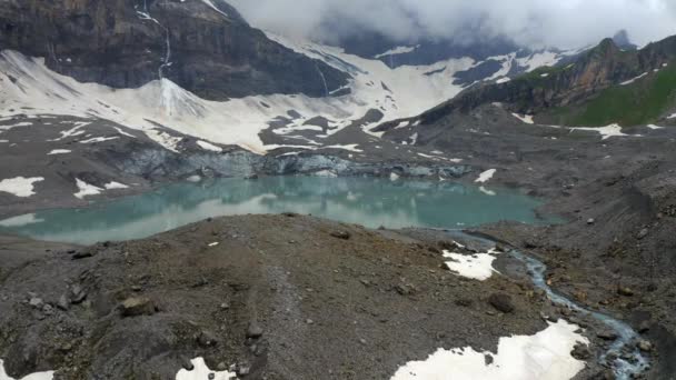 Ledové Jezero Zvané Gletscherseeli Nebo Griesslisee Klausenského Průsmyku Hranicích Kantonů — Stock video