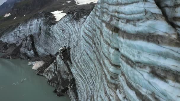 Utsikt Över Glaciären Vid Griesslisee Schweiziska Arktis — Stockvideo