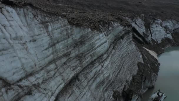 Vista Aérea Del Glaciar Lago Griessli — Vídeos de Stock