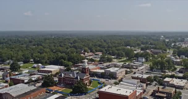 Jackson Georgia Aerial Circular Pan Away Butts County Courthouse Overlooking — Stock Video